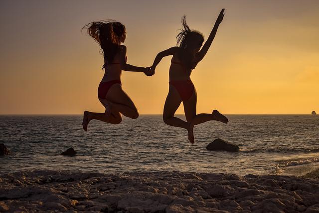 girls on the beach