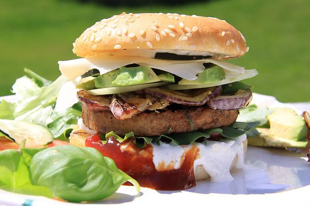 veganský hamburger